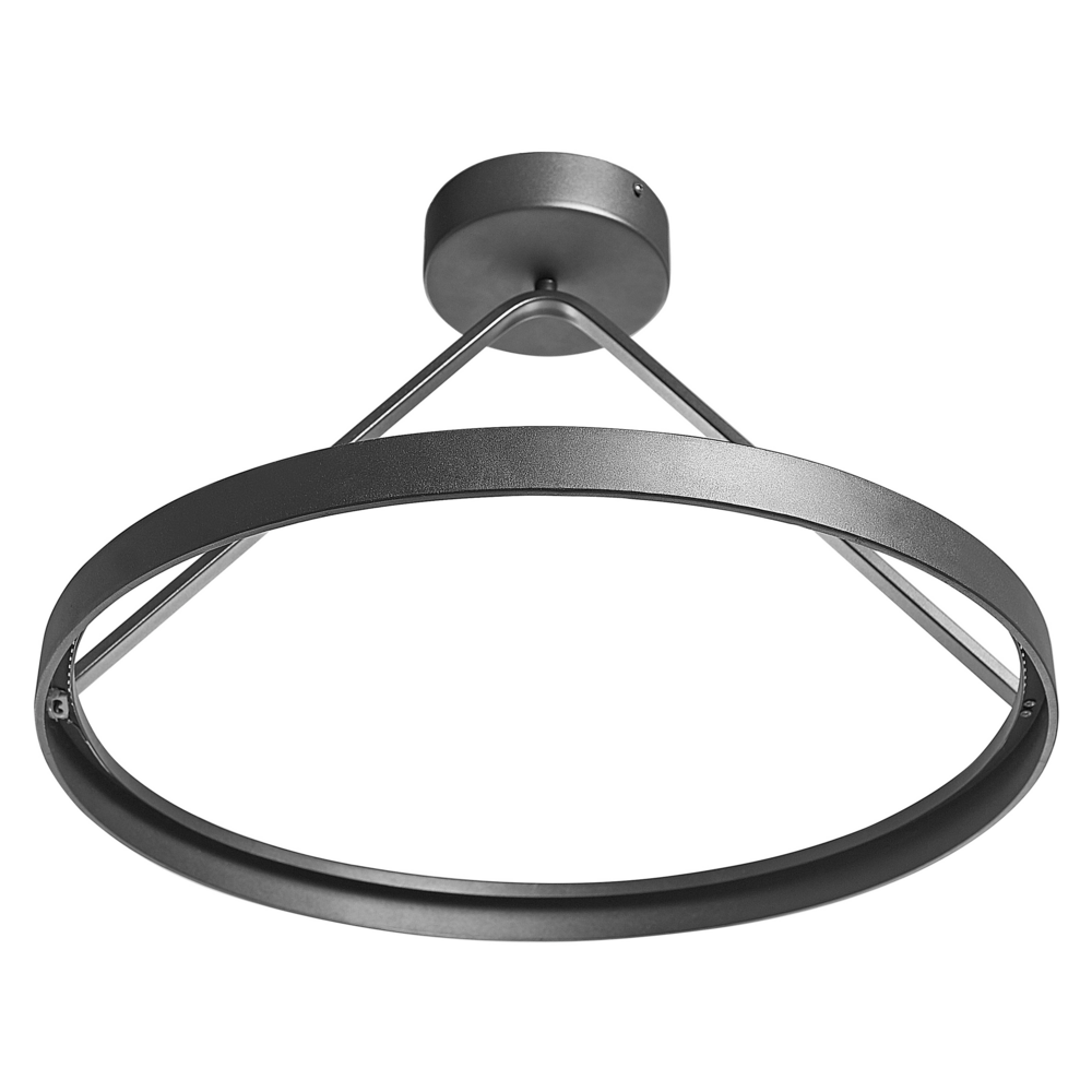 Lampada a sospensione a LED in metallo Nero in acciaio con luci a LED integrate ad anelli di forma rotonda a sospensione moderna