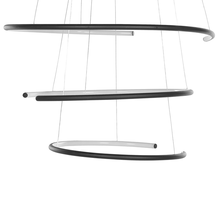 Lampada a sospensione in alluminio Nero in acciaio con luce a LED integrata novità forma orientabile a sospensione illuminazione industriale