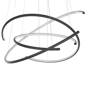 Lampada a sospensione in alluminio Nero in acciaio con luce a LED integrata novità forma orientabile a sospensione illuminazione industriale