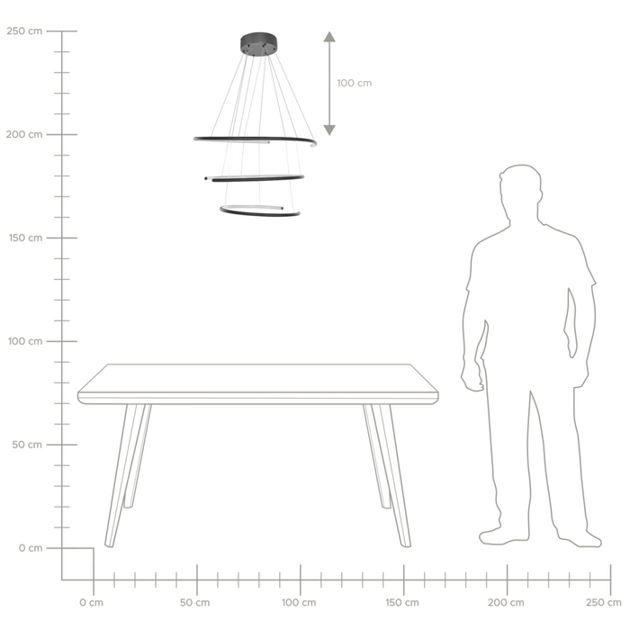 Lampada a sospensione in alluminio Nero in acciaio con luce a LED integrata novità forma orientabile a sospensione illuminazione industriale