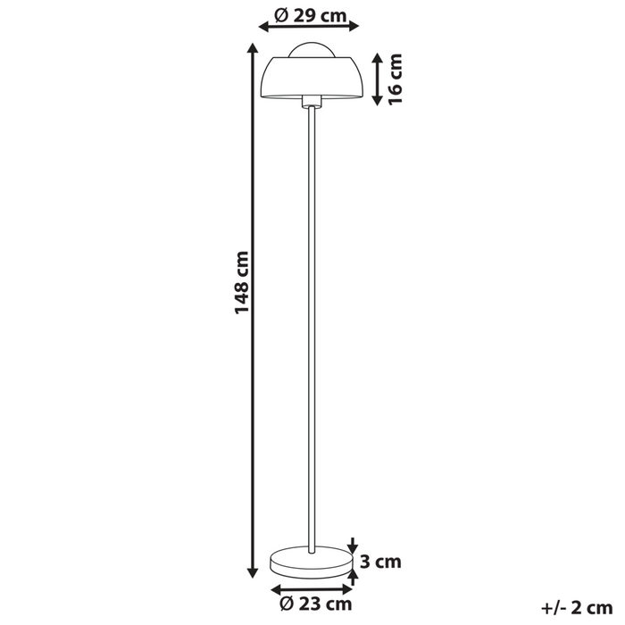 Lampada da terra in metallo dorato base rotonda paralume a cupola luce ambiente glamour soggiorno fulmine