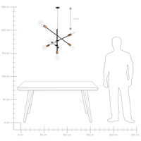 Lampadario metallo Nero e dorato a 7 Luci lampada sospesa design industriale