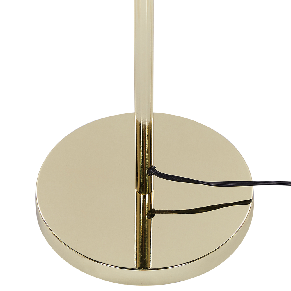 Lampada da terra in metallo dorato base rotonda paralume a cupola luce ambiente glamour soggiorno fulmine