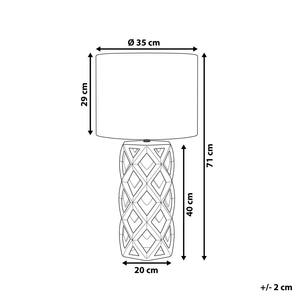Lampada da Tavolo Base Argento Paralume illuminazione Tamburo Nero