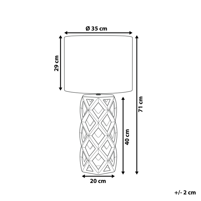 Lampada da Tavolo Base Argento Paralume illuminazione Tamburo Nero