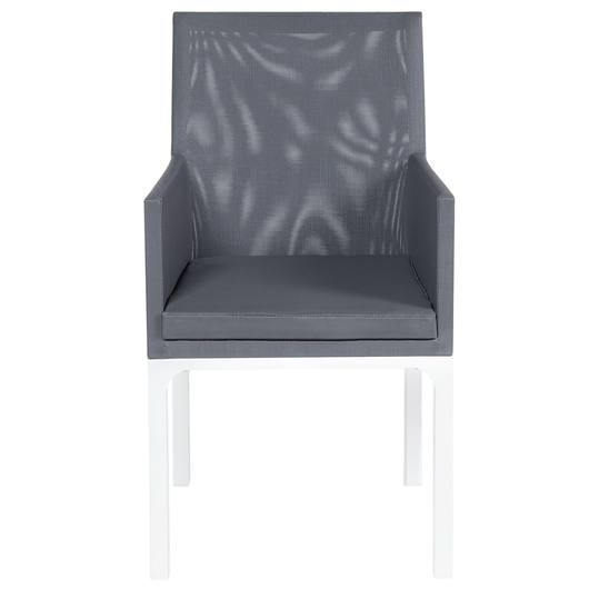 Set di 4 sedie da giardino rivestimento in Textilene grigio gambe bianche in alluminio schiuma ad asciugatura rapida