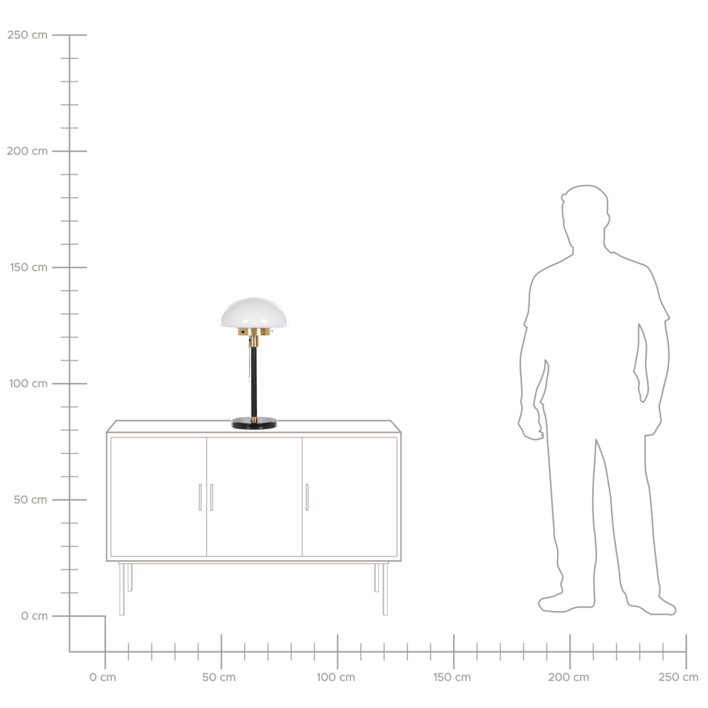 Lampada da Tavolo Nero oro Bianco Vetro Ferro 66 cm Mezza Globo Paralume Comodino Lampada da Comodino Camera da Letto Soggiorno Retro Classico