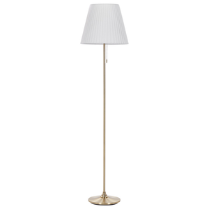 Lampada da terra Ottone Bianco Poliestere Ferro 148 cm Impero Paralume Luce Camera da letto Soggiorno Retro Classico