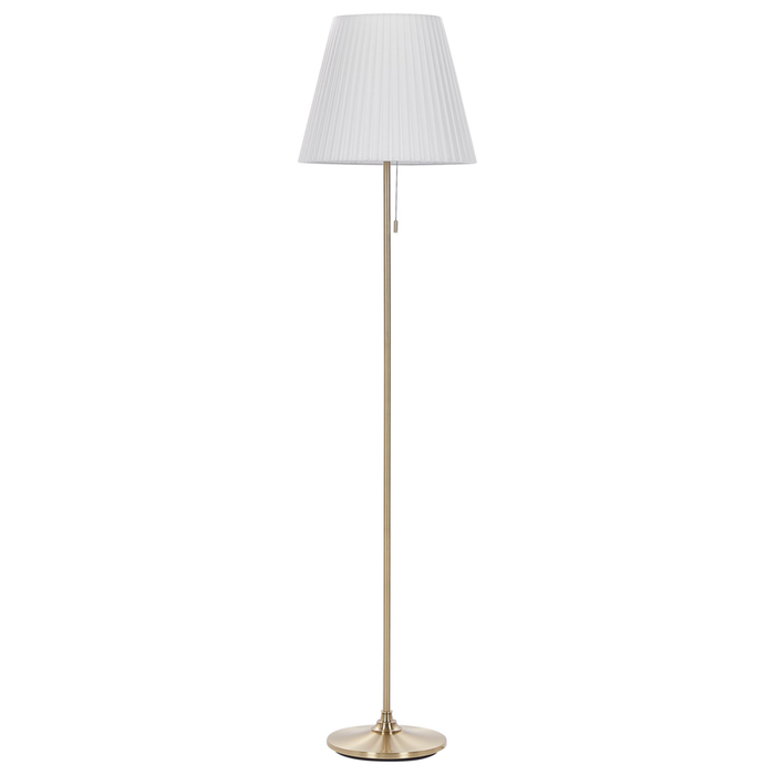 Lampada da terra Ottone Bianco Poliestere Ferro 148 cm Impero Paralume Luce Camera da letto Soggiorno Retro Classico