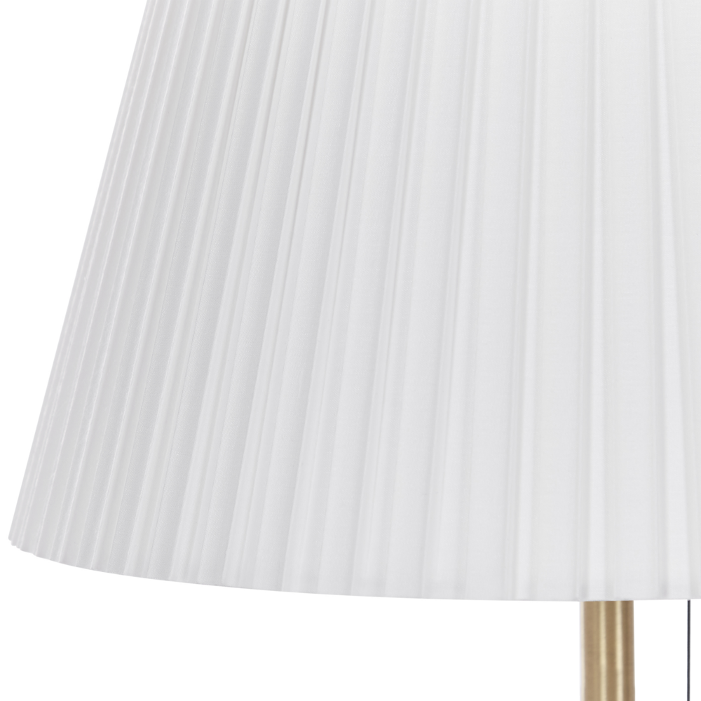 Lampada da terra Ottone Bianco Poliestere Ferro 148 cm Impero Paralume Luce Camera da letto Soggiorno Retro Classico