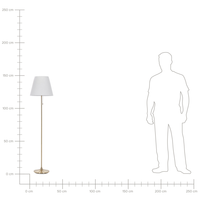 Lampada da terra Ottone Bianco Poliestere Ferro 148 cm Impero Paralume Luce Camera da letto Soggiorno Retro Classico