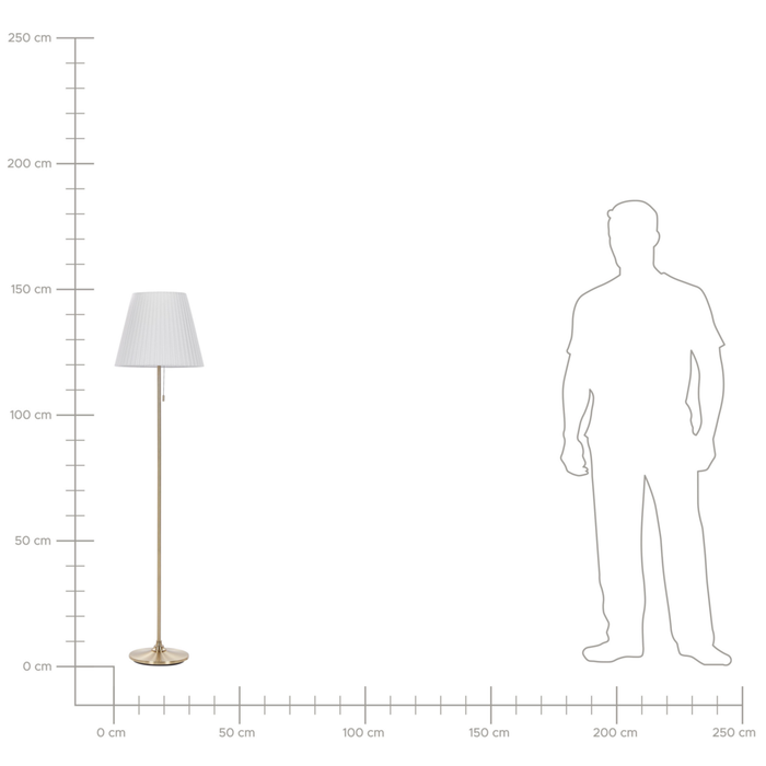 Lampada da terra Ottone Bianco Poliestere Ferro 148 cm Impero Paralume Luce Camera da letto Soggiorno Retro Classico