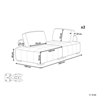 Divano Set Grigio Tessuto Poliestere 300 x 200 cm Imbottito 4 Posti Modulare Scandinavo Moderno