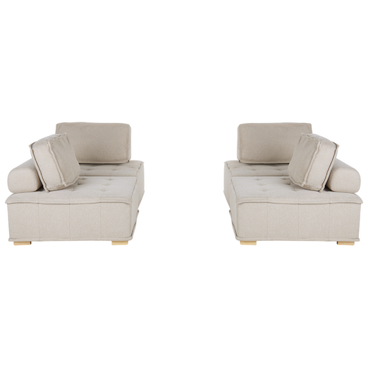 Divano Set Beige Tessuto Poliestere 300 x 200 cm Imbottito 4 Posti Modulare Scandinavo Moderno
