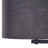 Lampada da Tavolo Nero Ferro Poliestere 49 cm Tamburo Paralume Comodino Luce da Comodino Camera da Letto Soggiorno Moderno