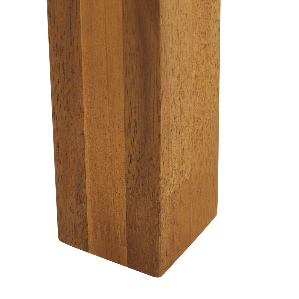 Set di 6 sedie da giardino stile rustico in legno di acacia chiaro laminato 81 x 61 cm da interno esterno rustico design moderno design moderno