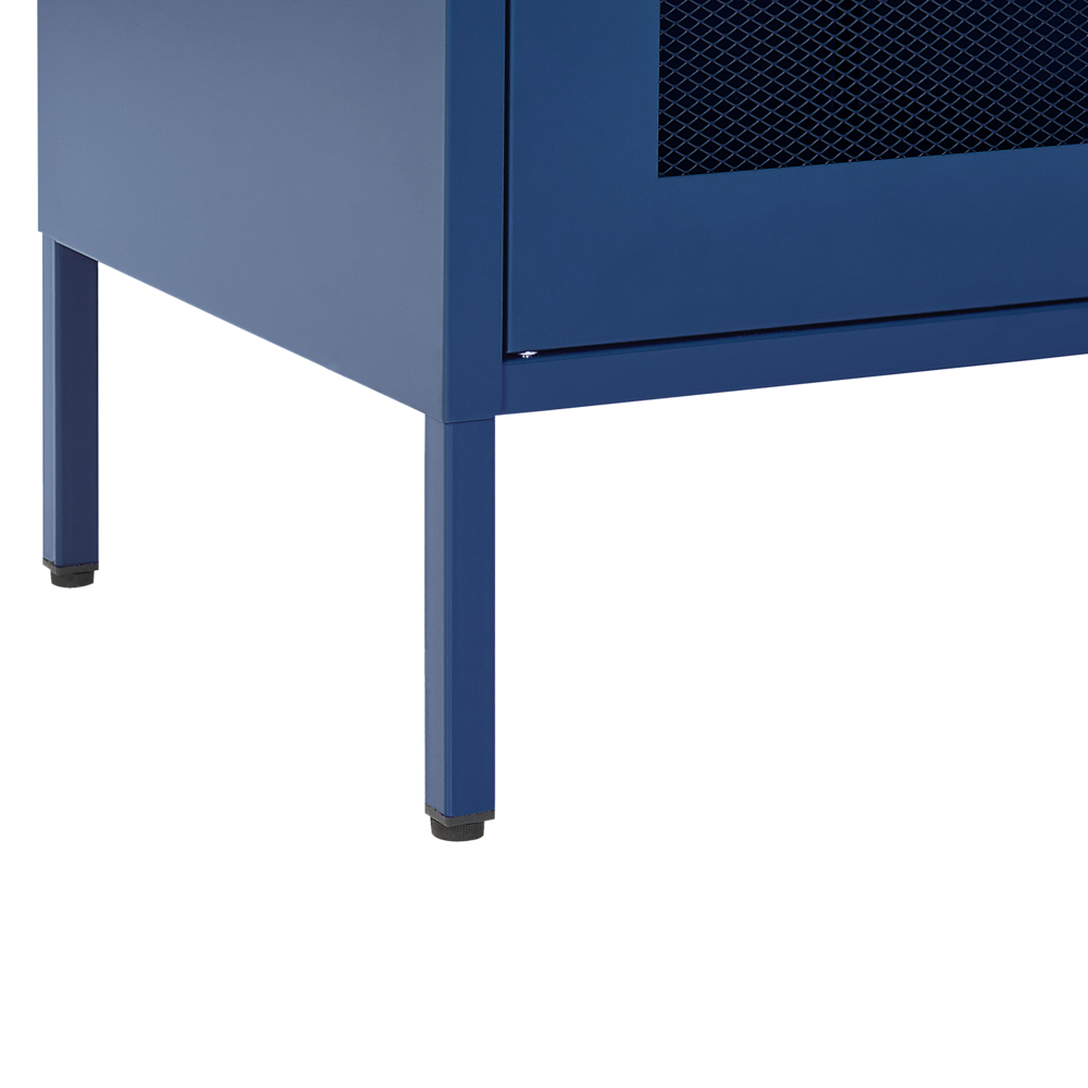 Armadio da Ufficio in Metallo Blu Navy 2 Ante con chiusura con Chiavi Design Industriale Home Office