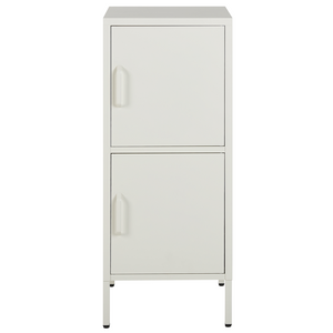 Mobiletto 2 Ante Mobile Home Office in Metallo Bianco Acciaio 4 Ripiani