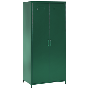 Armadio Portaoggetti Home Office Acciaio Verde 2 Ante 4 Ripiani Design Industriale