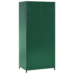 Armadio Portaoggetti Home Office Acciaio Verde 2 Ante 4 Ripiani Design Industriale