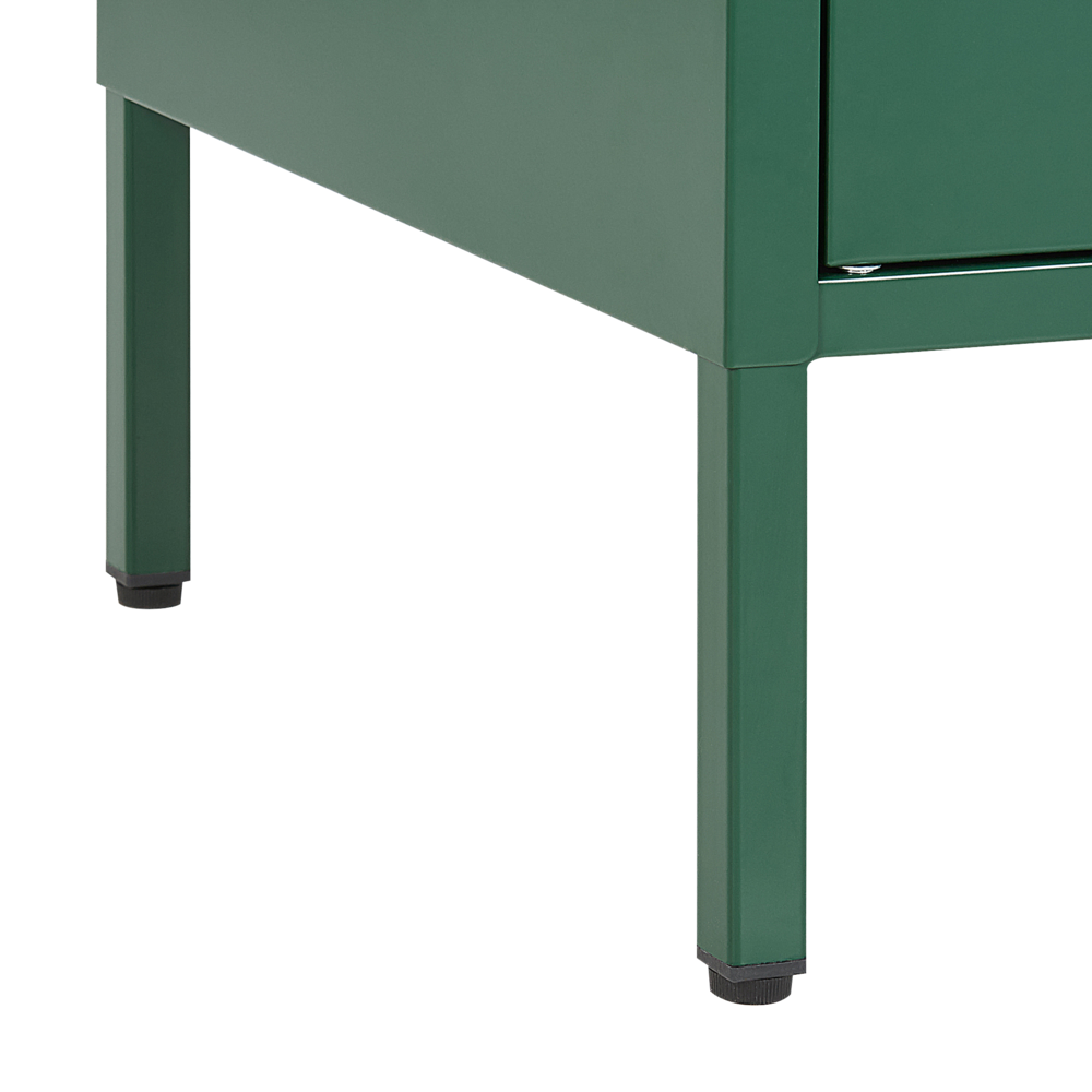 Armadio Portaoggetti Home Office Acciaio Verde 2 Ante 4 Ripiani Design Industriale