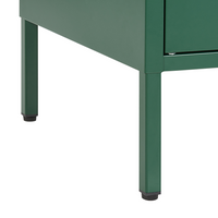 Armadio Portaoggetti Home Office Acciaio Verde 2 Ante 4 Ripiani Design Industriale