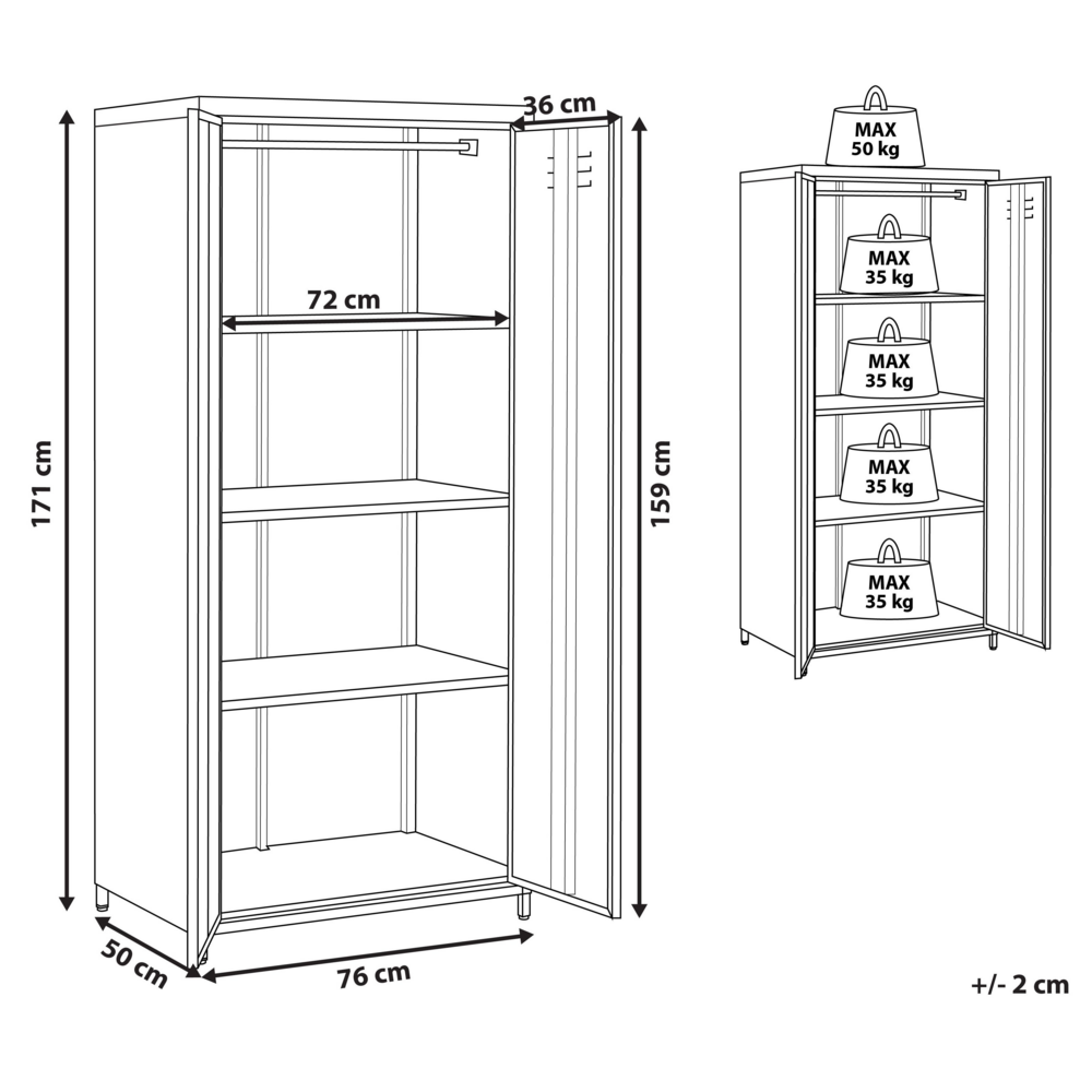 Armadio Portaoggetti Home Office Acciaio Verde 2 Ante 4 Ripiani Design Industriale