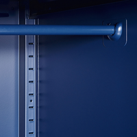 Armadio Portaoggetti Home Office Acciaio Blu Navy 2 Ante 4 Ripiani Design Industriale