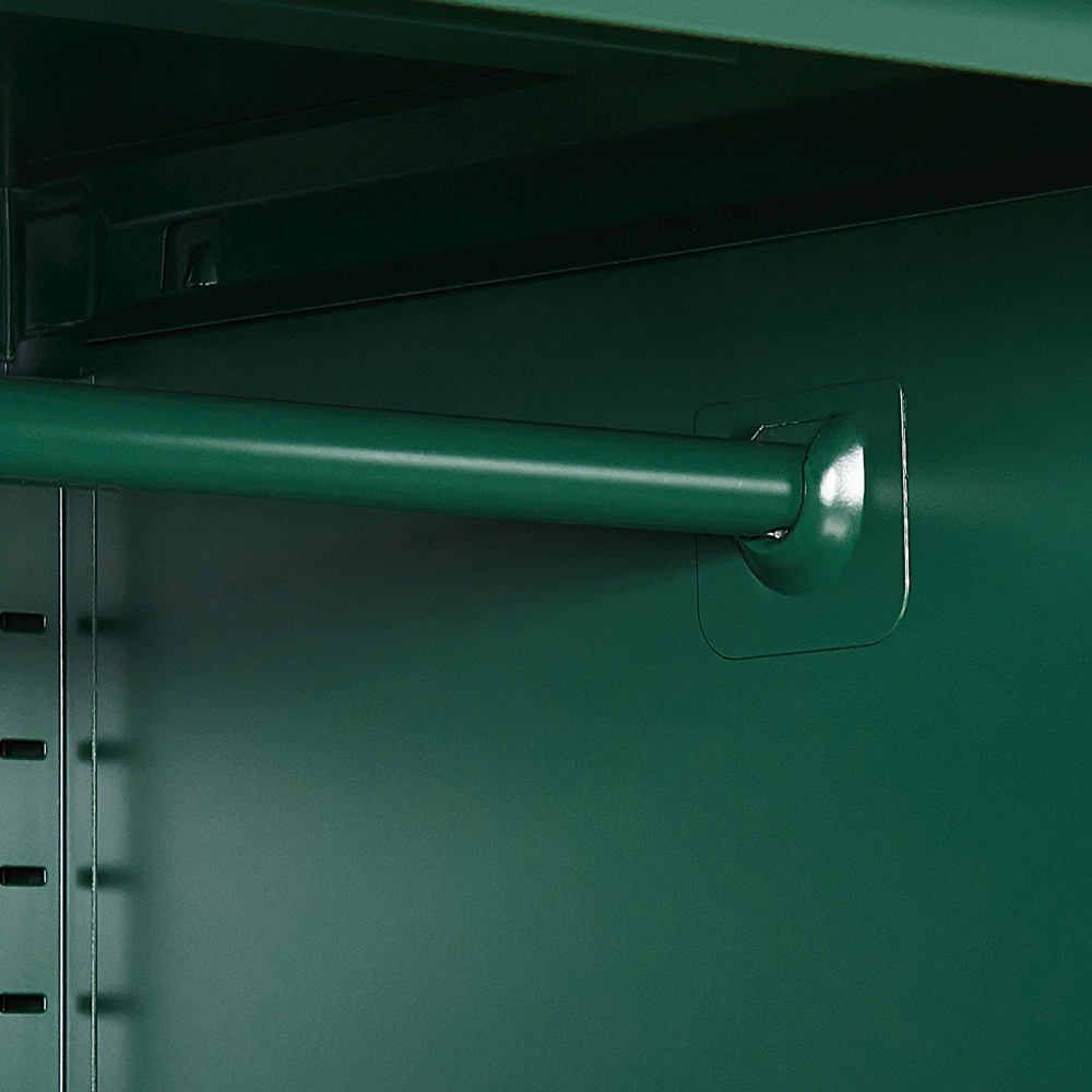 Armadio Portaoggetti Home Office Acciaio Verde 2 Ante 4 Ripiani Design Industriale