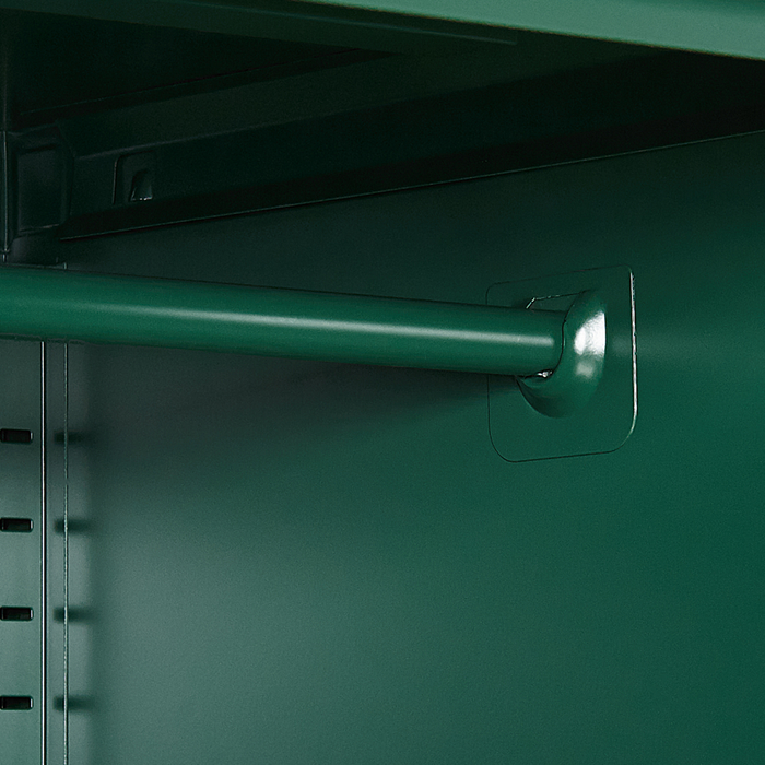 Armadio Portaoggetti Home Office Acciaio Verde 2 Ante 4 Ripiani Design Industriale