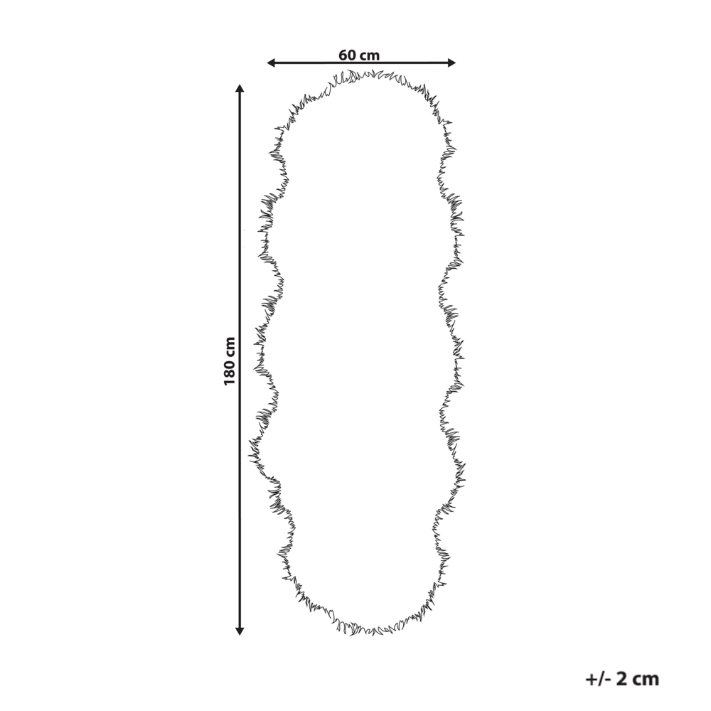 Tappeto in finta pelle di pecora beige 60 x 180 cm stile rustico classico per interni