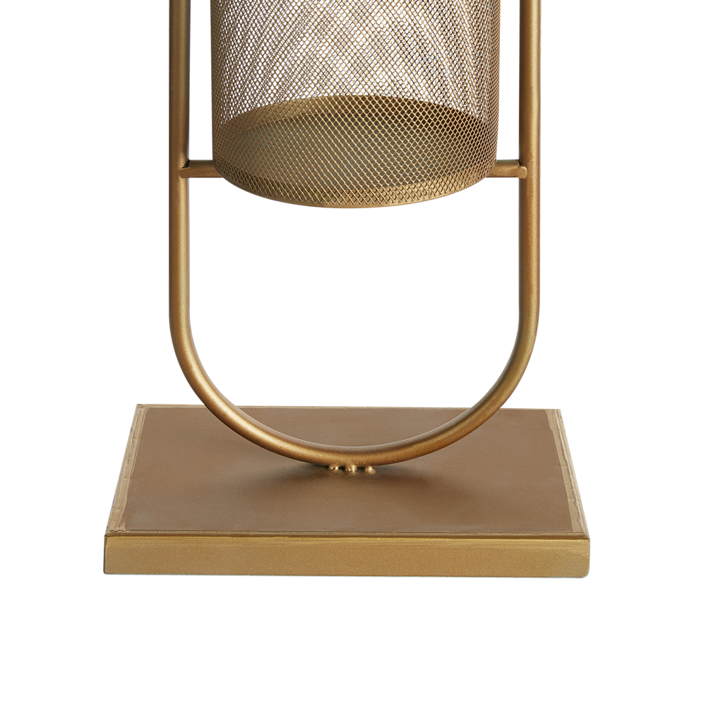 Portacandele moderno in metallo dorato 53 cm ideale per interni ed esterni