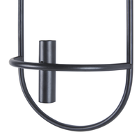 Set di 2 portacandele da parete in metallo nero, stile minimalista ideale per interni ed esterni