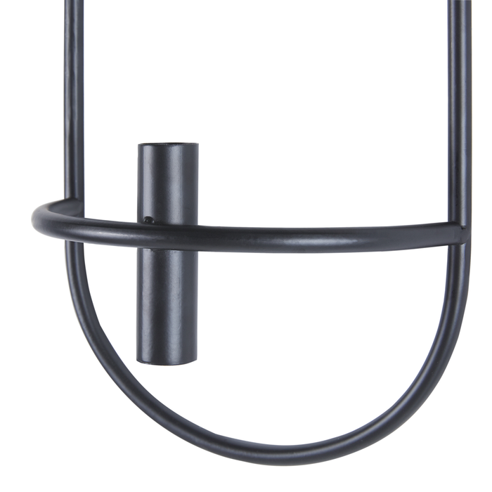 Set di 2 portacandele da parete in metallo nero, stile minimalista ideale per interni ed esterni