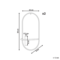 Set di 2 portacandele da parete in metallo nero, stile minimalista ideale per interni ed esterni