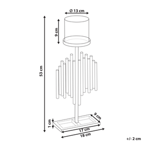 Portacandele moderno in metallo e vetro color oro 53 cm ideale per interno ed esterno