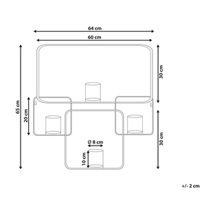 Candeliere in metallo nero 65 cm moderno portacandele da parete