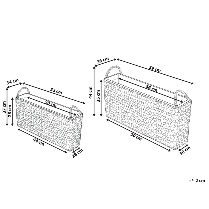 Set di 2 ceste per piante da esterno Vasi per piante rivestite in rattan sintetico marrone