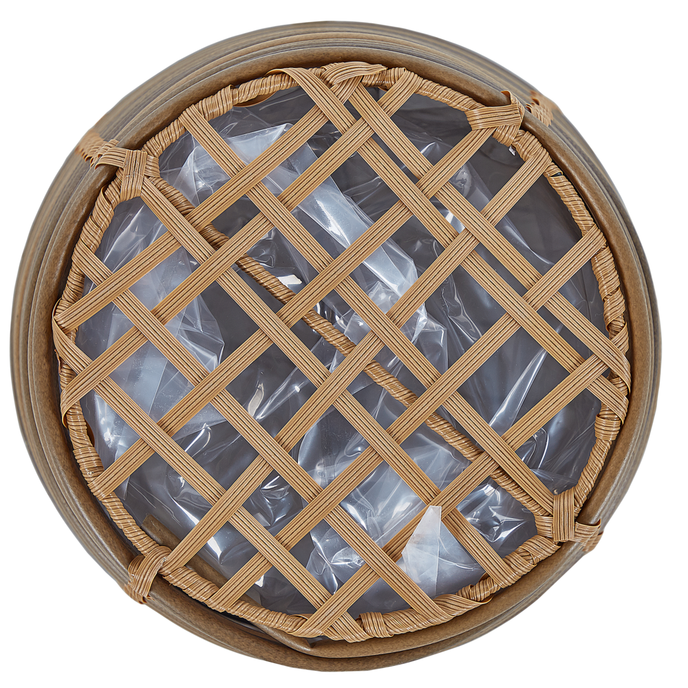 Set di 2 ceste per piante da esterno Vasi per piante rivestite in rattan sintetico marrone