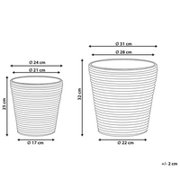Set di 2 ceste per piante da esterno Vasi per piante rivestite in rattan sintetico marrone