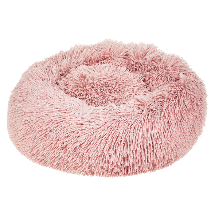 Cuccia per cani pelliccia sintetica rosa 50 cm cuscino per gatto letto animali rotondo