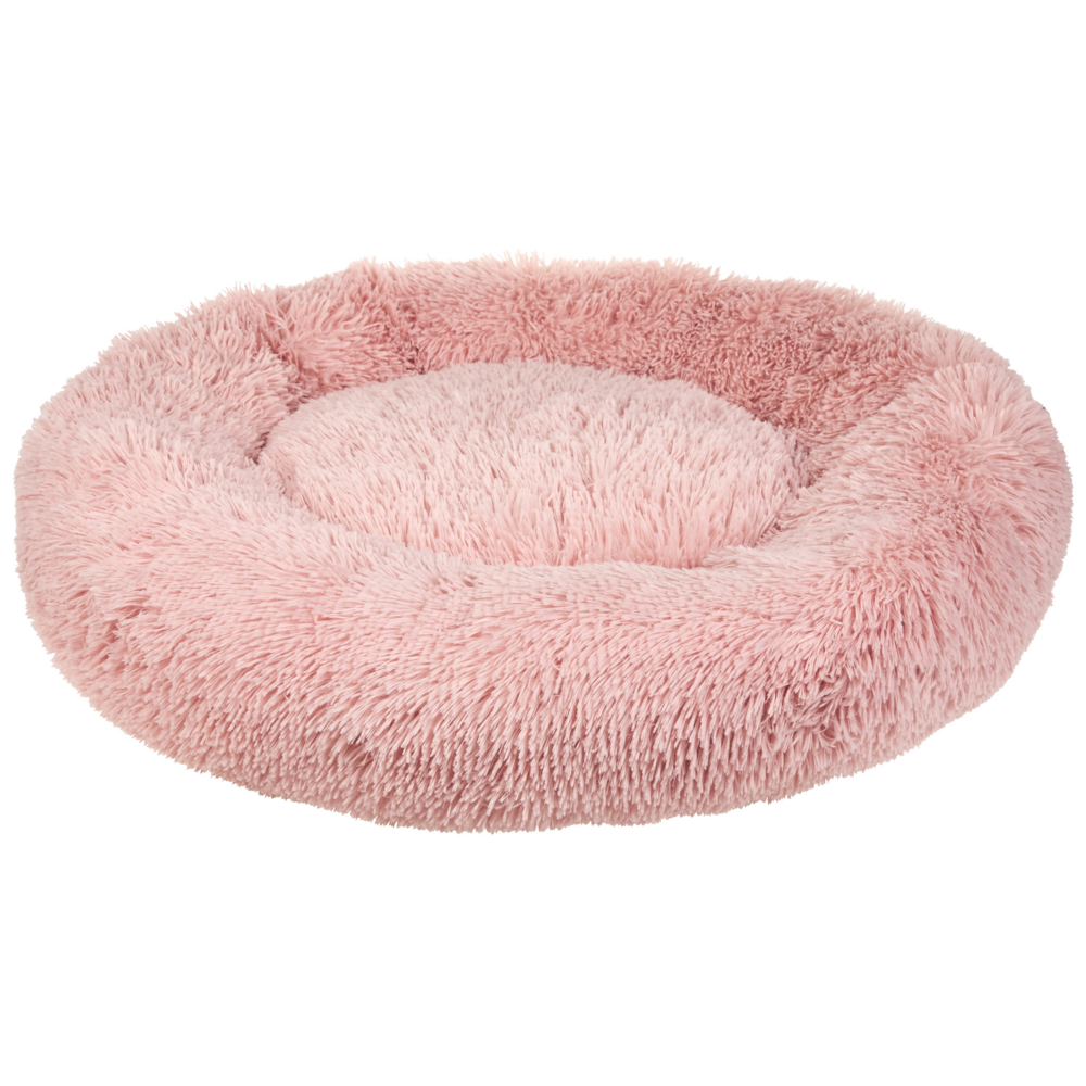 Cuccia per cani pelliccia sintetica rosa 80 cm cuscino per gatto letto animali rotondo