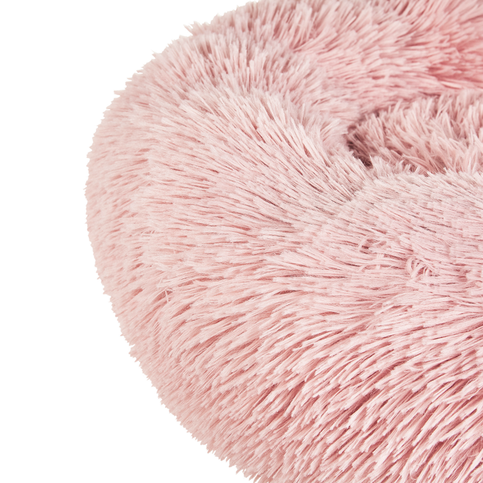 Cuccia per cani pelliccia sintetica rosa 80 cm cuscino per gatto letto animali rotondo