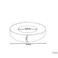 Cuccia per cani pelliccia sintetica grigio chiaro 60 cm cuscino per gatto letto animali rotondo