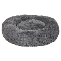 Cuccia per cani pelliccia sintetica grigio scuro 60 cm cuscino per gatto letto animali rotondo