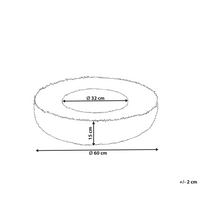 Cuccia per cani pelliccia sintetica grigio scuro 60 cm cuscino per gatto letto animali rotondo