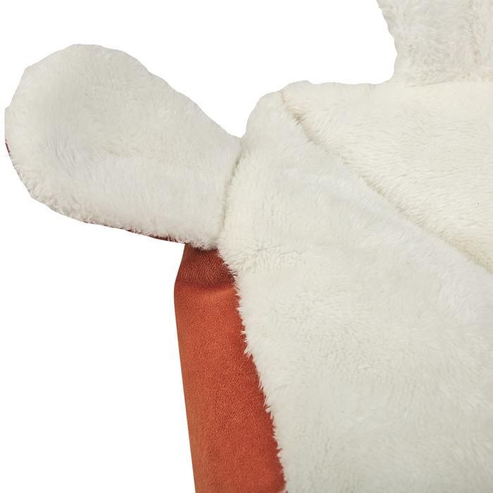 Lettino per animali domestici a forma di topolino arancione e bianco in velluto