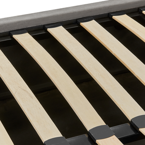 Letto con contenitore velluto grigio 160 x 200 cm Testata imbottita