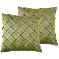 Set di 2 cuscini a fantasia velluto di colore verde oliva 43 x 43 cm soggiorno camera da letto