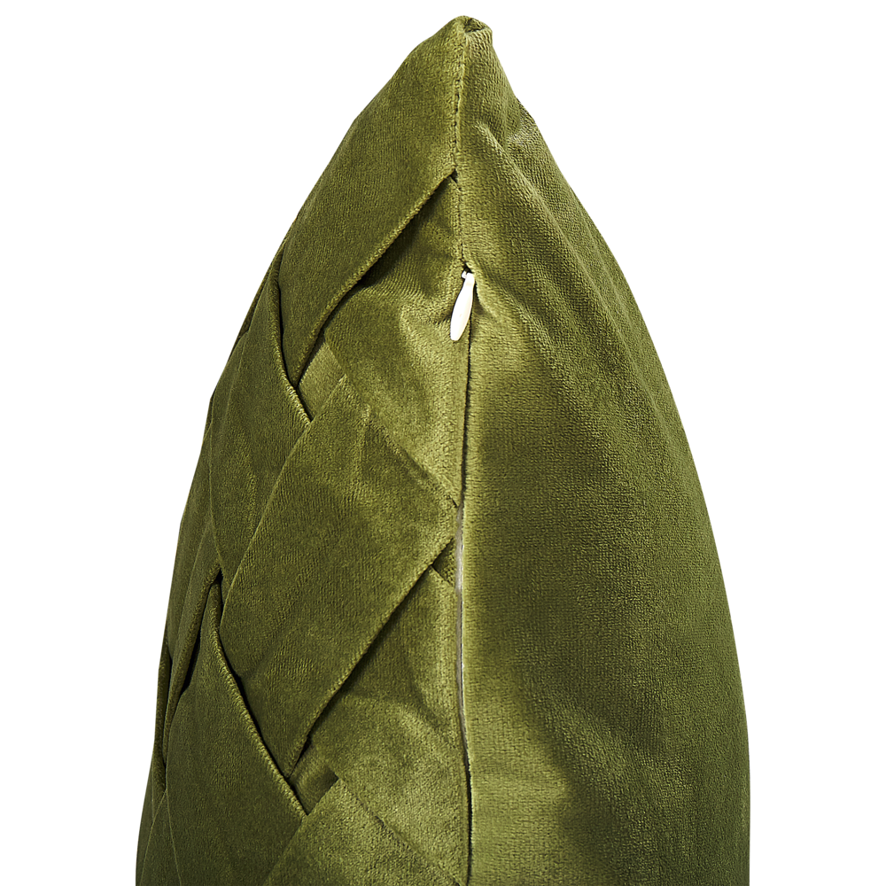 Set di 2 cuscini a fantasia velluto di colore verde oliva 43 x 43 cm soggiorno camera da letto
